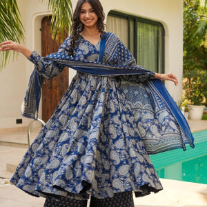 Dewy blue cotton suit set