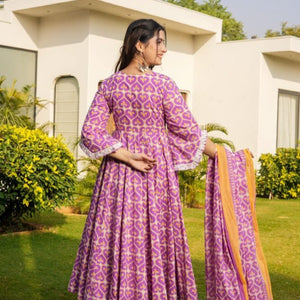 Zoya cotton angrakha suit set