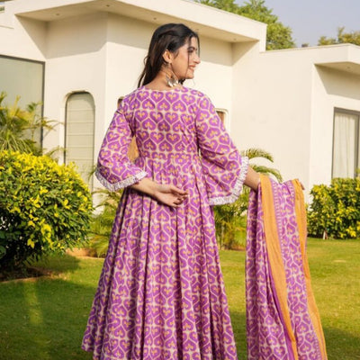 Zoya cotton angrakha suit set