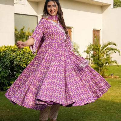 Zoya cotton angrakha suit set