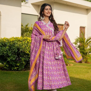 Zoya cotton angrakha suit set