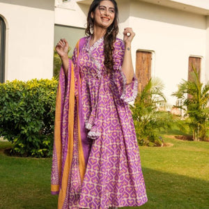 Zoya cotton angrakha suit set