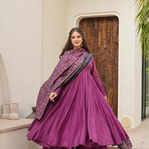 Kashni purple new muslin suit set