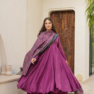 Kashni purple new muslin suit set