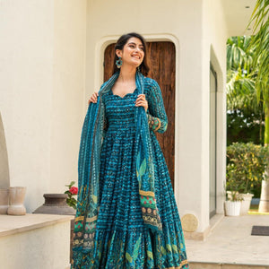 Whispering blue heavy maxi set