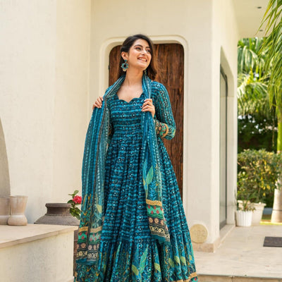 Whispering blue heavy maxi set