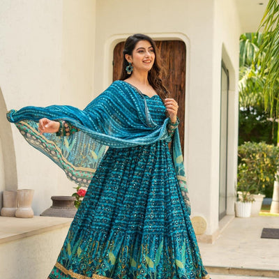 Whispering blue heavy maxi set