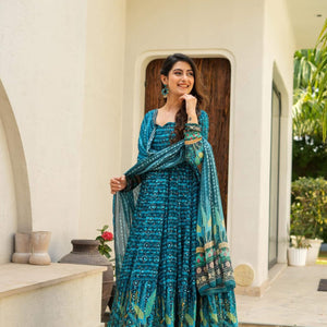 Whispering blue heavy maxi set