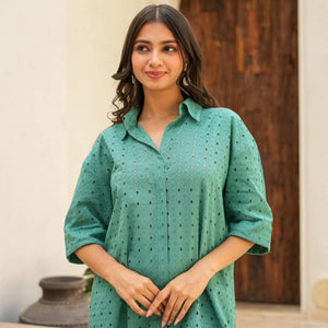 Crystal green cotton cord set