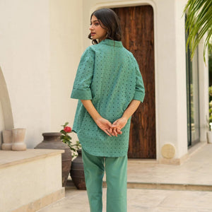 Crystal green cotton cord set