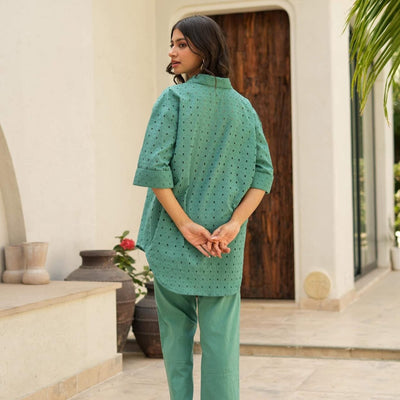 Crystal green cotton cord set