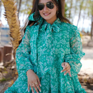 Disty green organza dress