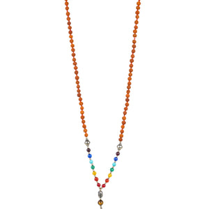 7 Chakra Rudraksha Mala with Buddha Charm