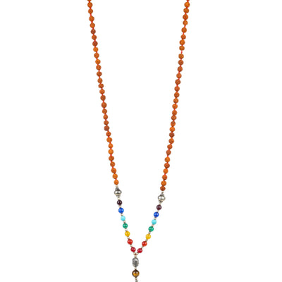 7 Chakra Rudraksha Mala with Buddha Charm