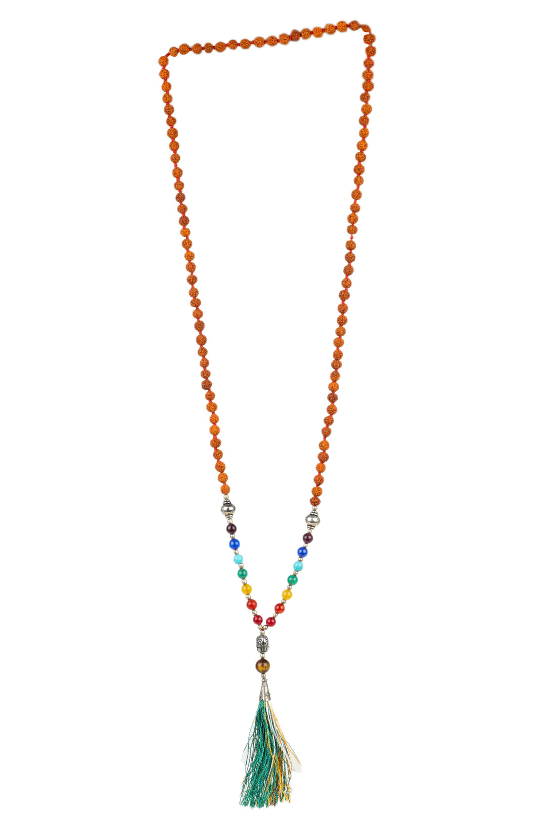 7 Chakra Rudraksha Mala with Buddha Charm