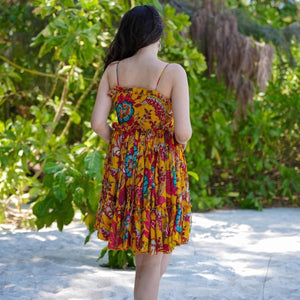 Canary Cascade Mini Dress