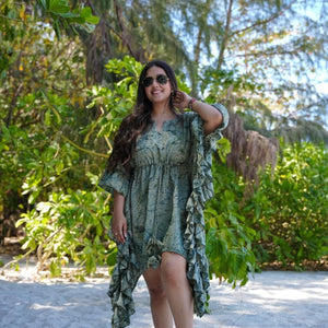 Rustic green kaftan