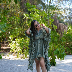 Rustic green kaftan