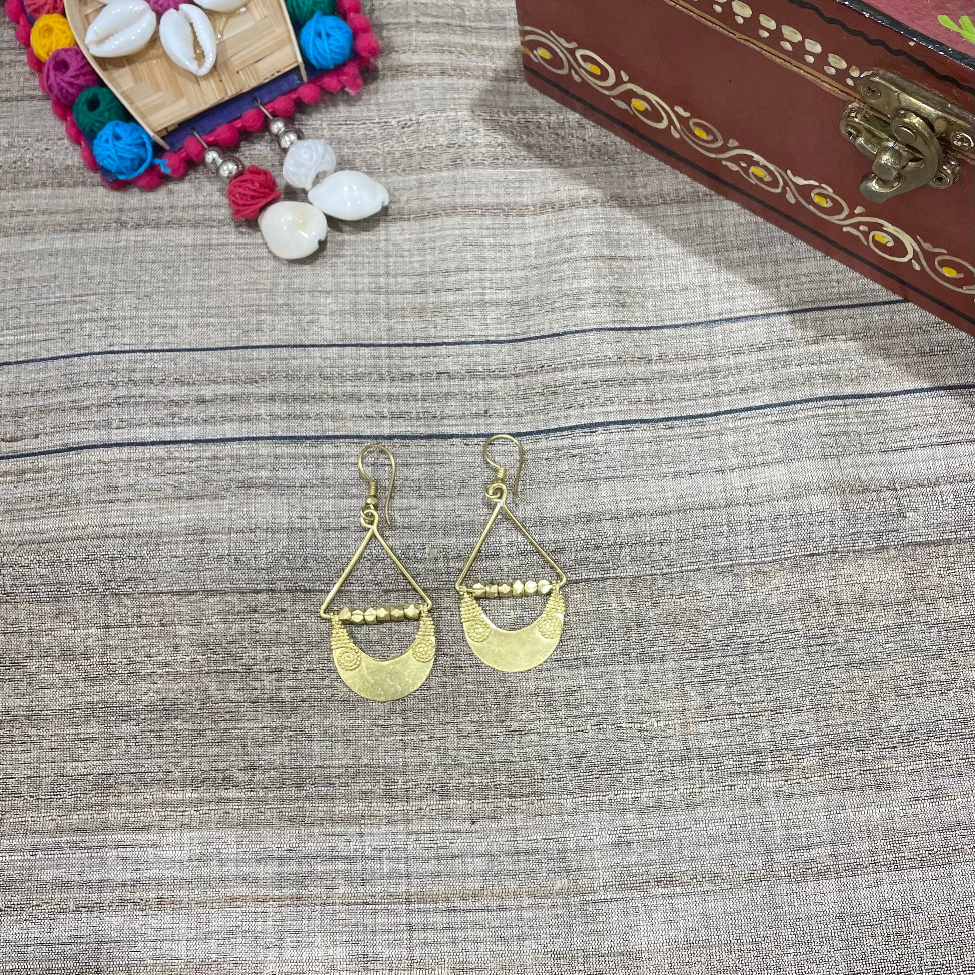 Half Moon Shape Handcrafted Dokra Tribal Earring