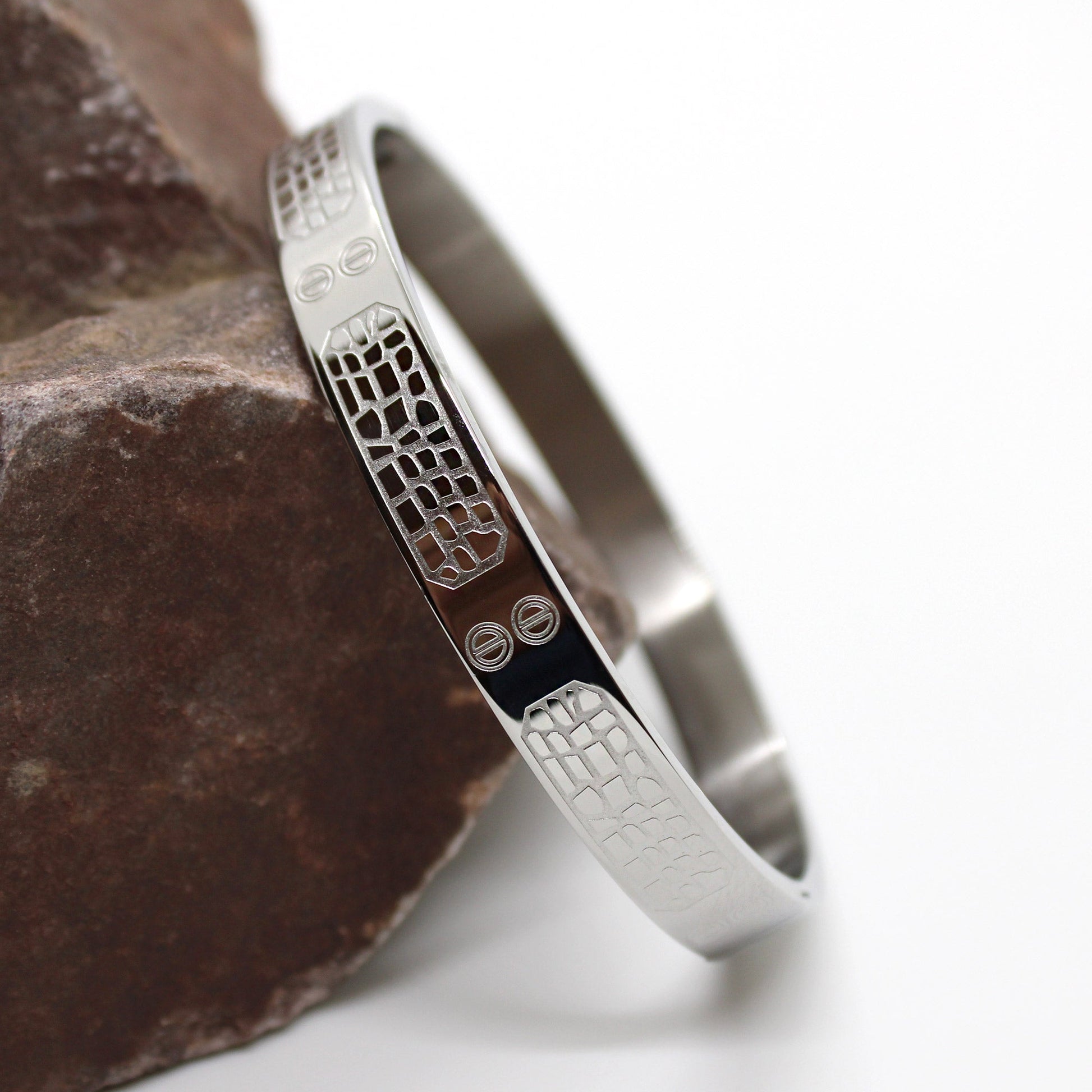 Premium Stone Wall Silver Men's Bracelet