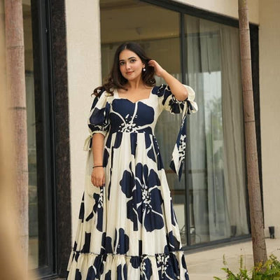 Galaxy white cotton maxi