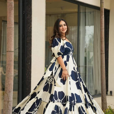 Galaxy white cotton maxi