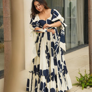 Galaxy white cotton maxi