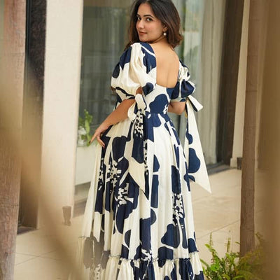 Galaxy white cotton maxi