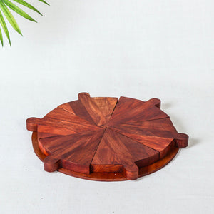 Brown - Pizza Platter / Serving Tray - Handcrafted with Sheesham Wood