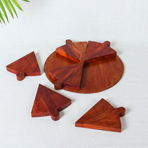 Brown - Pizza Platter / Serving Tray - Handcrafted with Sheesham Wood