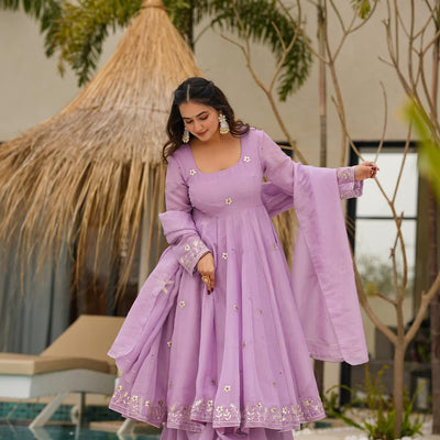 Wisteria new purple silk set