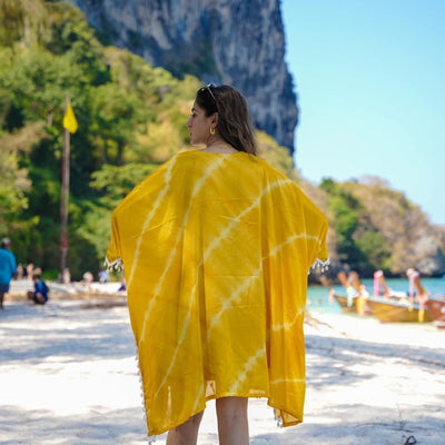 Masha yellow crepe kaftan