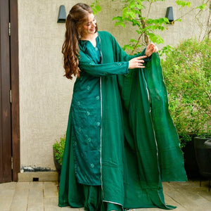 MAJESTY GREEN CHINON PALAZZO SET