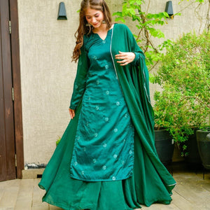 MAJESTY GREEN CHINON PALAZZO SET