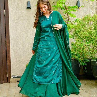 MAJESTY GREEN CHINON PALAZZO SET