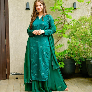 MAJESTY GREEN CHINON PALAZZO SET