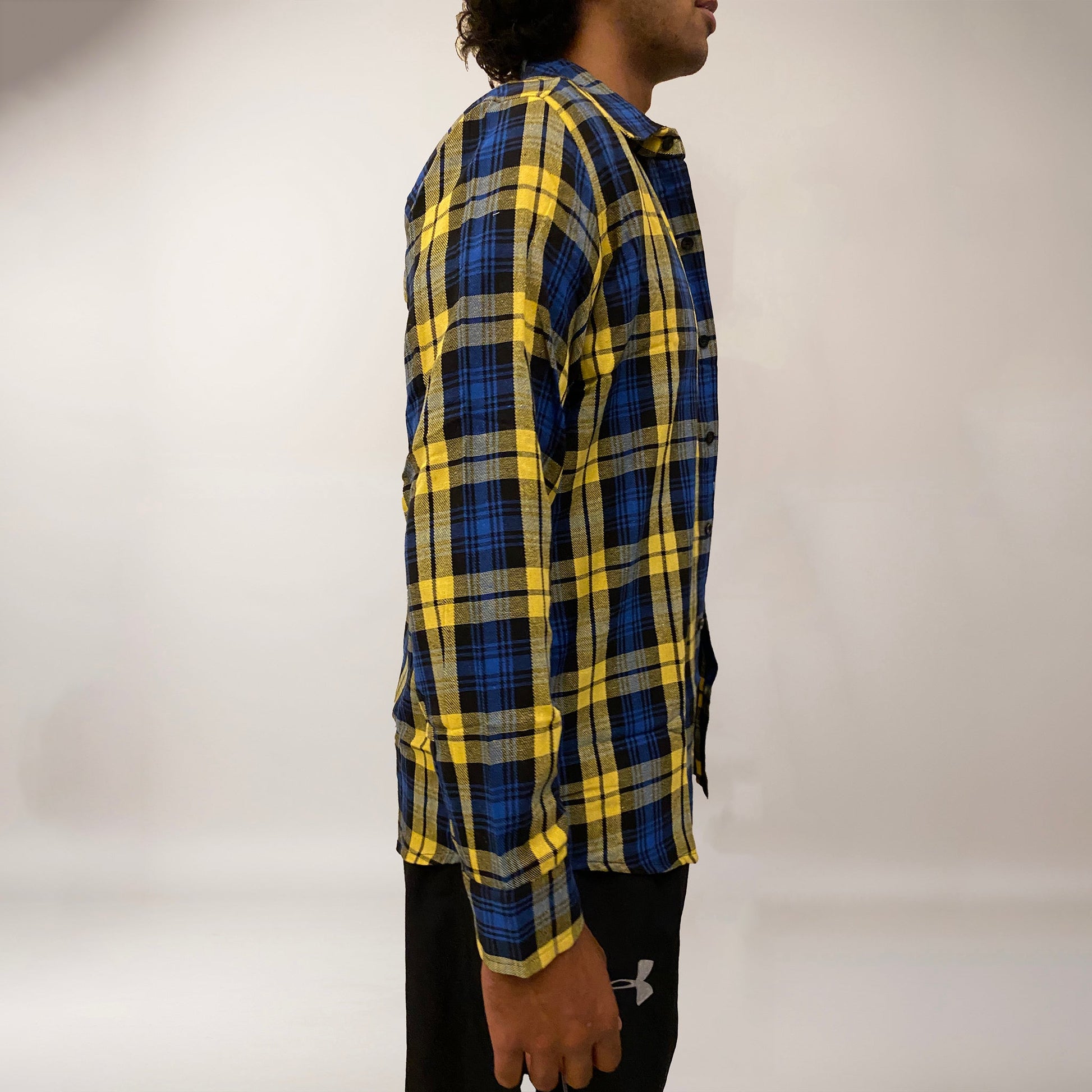 Yellow & Blue checks cotton relaxed fit shirt