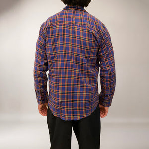 Blue checks cotton relaxed fit shirt