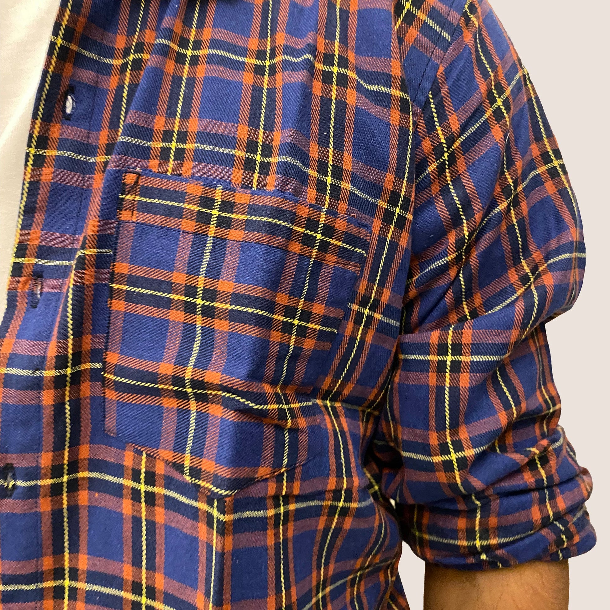 Blue checks cotton relaxed fit shirt