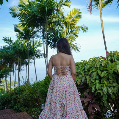 Ruched chanderi dress