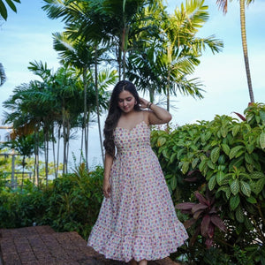 Ruched chanderi dress