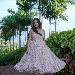 Ruched chanderi dress