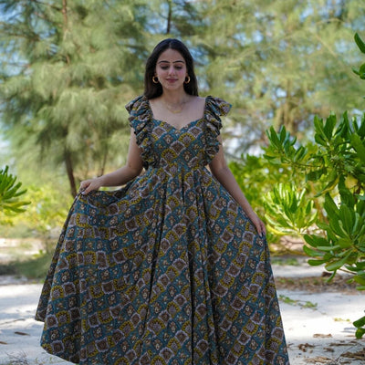 Silvie cotton frilled dress