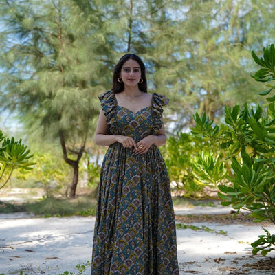 Silvie cotton frilled dress