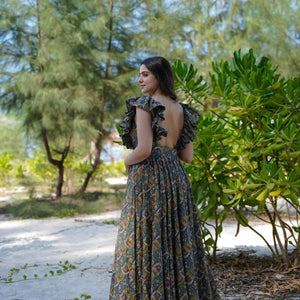 Silvie cotton frilled dress