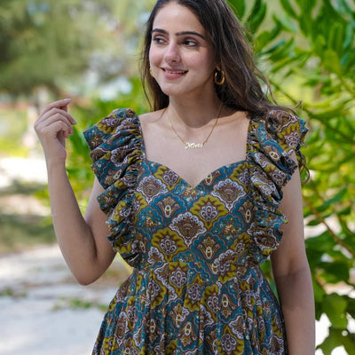 Silvie cotton frilled dress