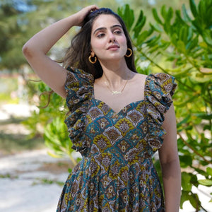 Silvie cotton frilled dress