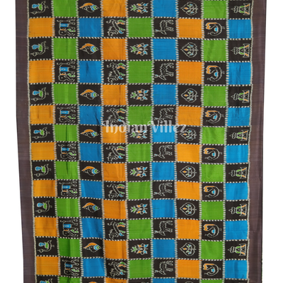 Multi Color Odisha Ikat Nabakothi  Nabarangi Contemporary Silk Saree
