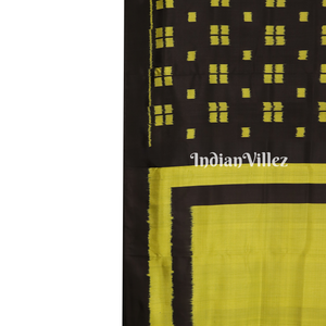 Black Green Contemporary Odisha Handloom Silk Saree