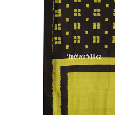 Black Green Contemporary Odisha Handloom Silk Saree